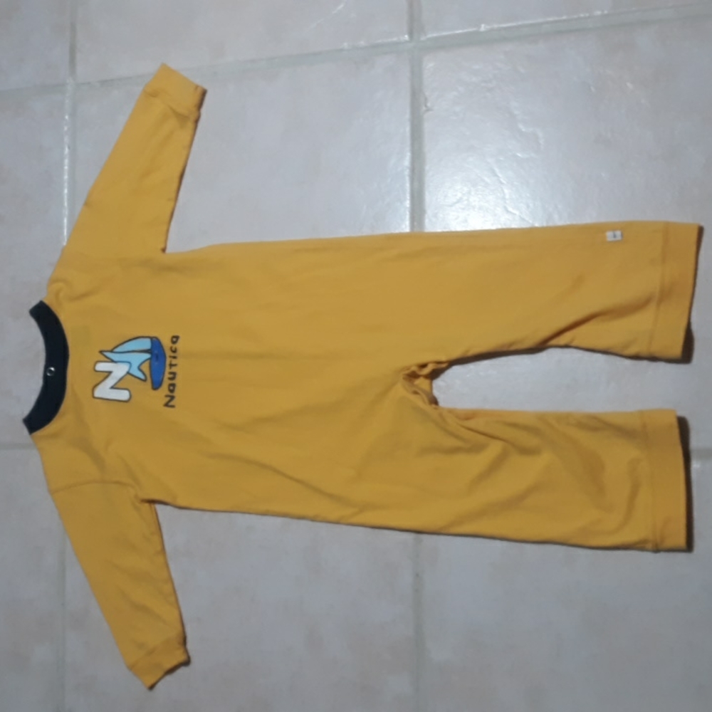 Nautica Yellow Long Sleeve Onesie Baby Jumper 12-18mo #093